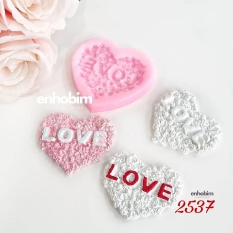 Kalp GÜL desen love silikon kalıp