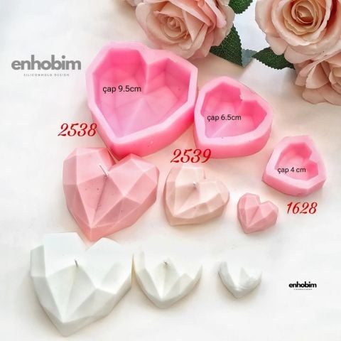 Geometrik desen büyükboy KALP Silikon kalıp