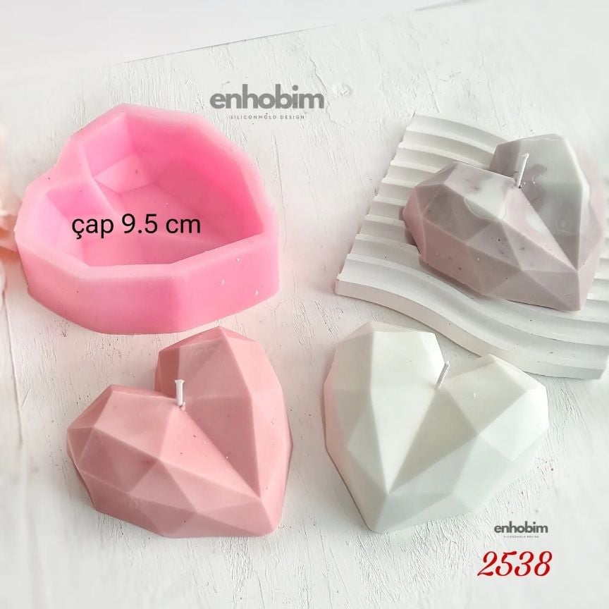 Geometrik desen büyükboy KALP Silikon kalıp