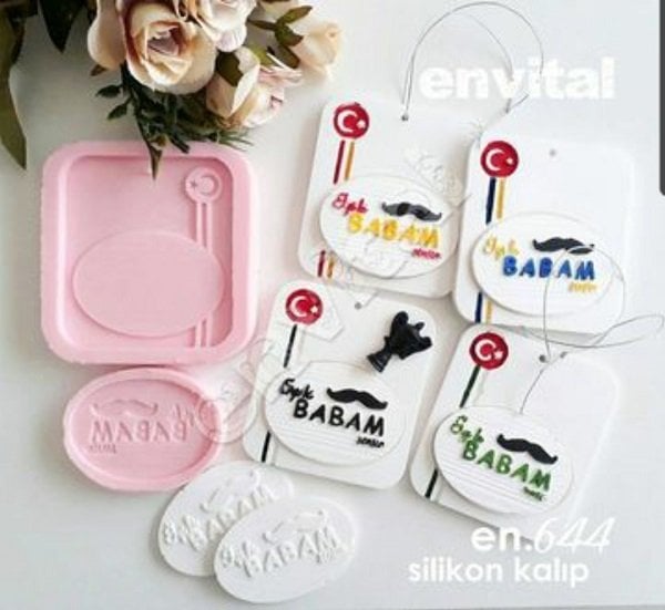 Kare tabanda iyiki babam sensin silikon kalıp