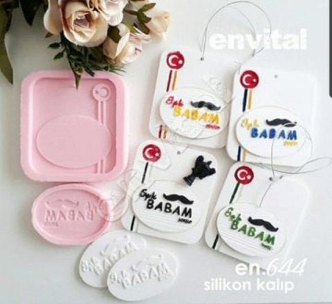 Kare tabanda iyiki babam sensin silikon kalıp