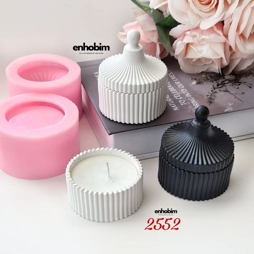 Çizgili Form Kapaklı kutu silikonkalıp