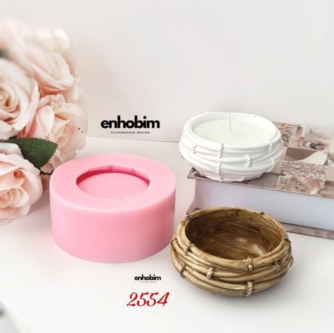 Sepet Örgü  saksı mum kabı silikonkalıp