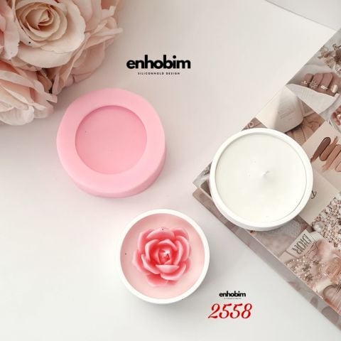 Yuvarlak Mini mum kabı saksı Silikonkalıp