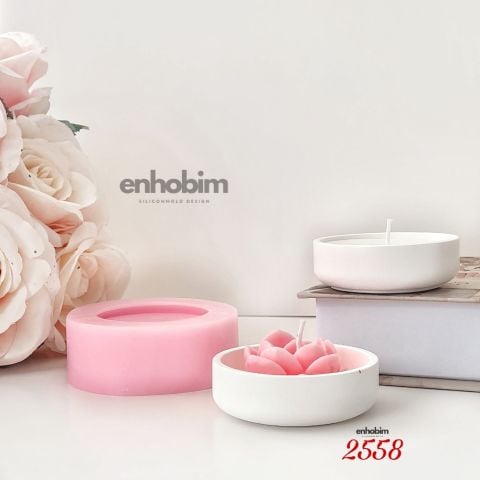Yuvarlak Mini mum kabı saksı Silikonkalıp