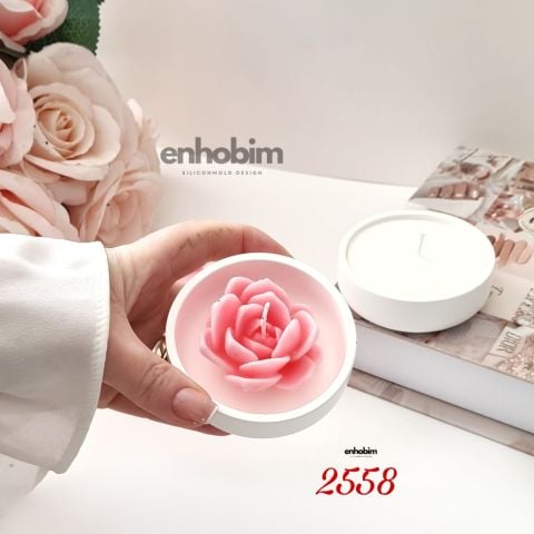 Yuvarlak Mini mum kabı saksı Silikonkalıp