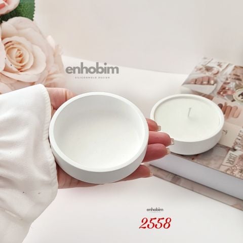 Yuvarlak Mini mum kabı saksı Silikonkalıp