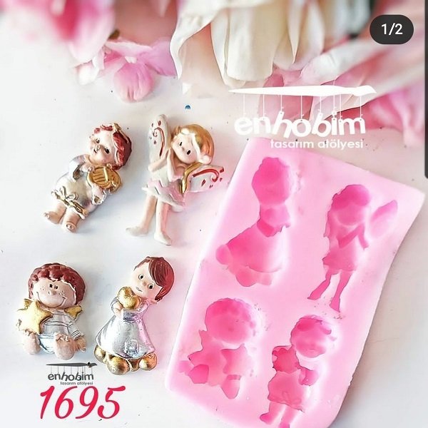 4lü set melek silikon kalıp