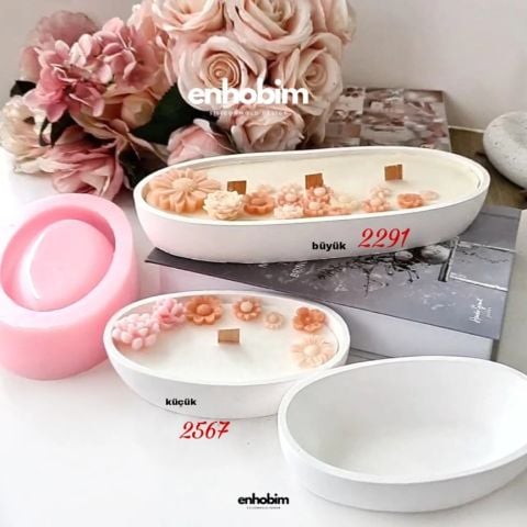 Küçük Boy Kayık Tabak sunumluk Silikon Kalıp