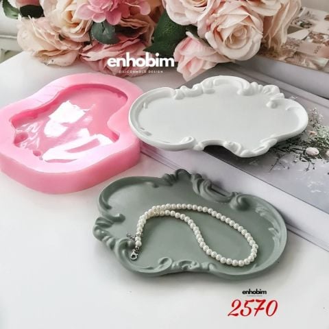 Desenli Kenar Düzensiz Şekilli sunumluk Silikon Kalıp