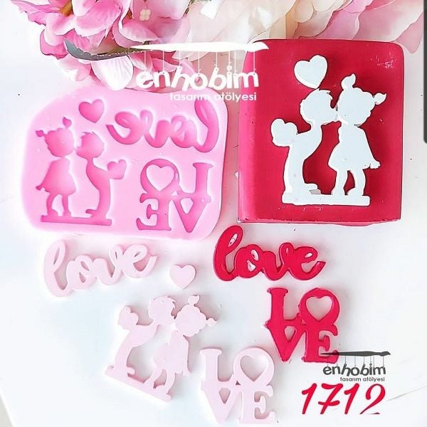 Love etiket yazı silikon kalıp