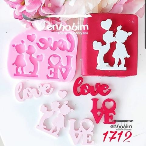 Love etiket yazı silikon kalıp