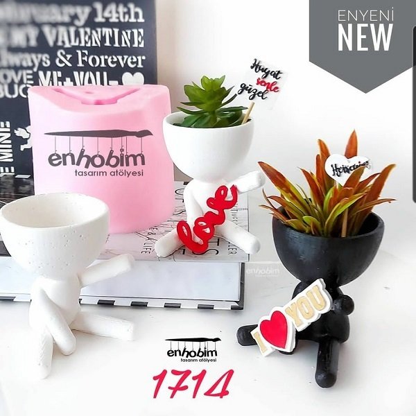 İnsansı saksı silikon kalıp