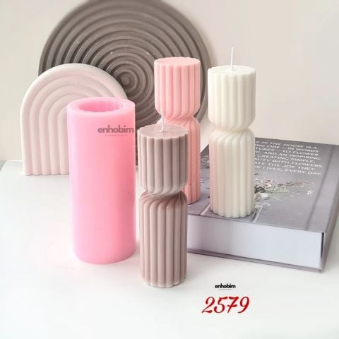 Çizgili form sütun mum Silikonkalıp