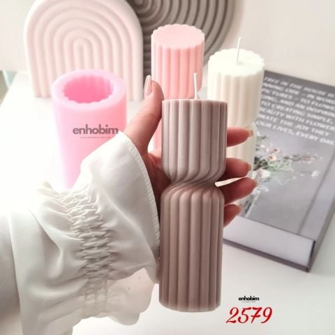 Çizgili form sütun mum Silikonkalıp