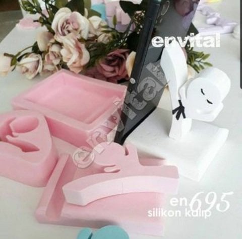 Kareteci telefon tutucu silikon kalıp
