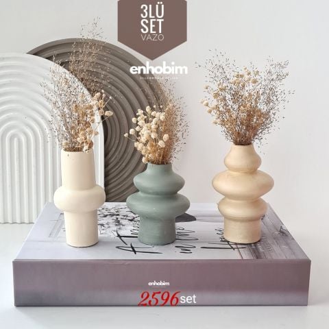 İskandinav tarz 3lü SET mini vazo Silikonkalıp