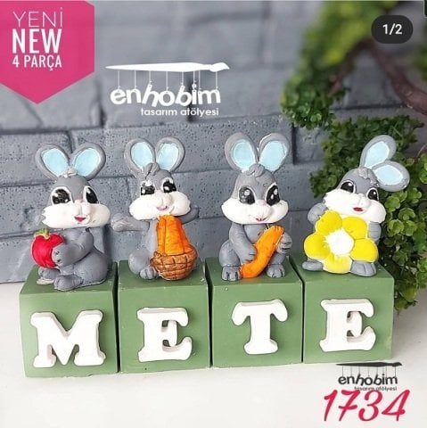 4lü set tavşanlar silikon kalıp