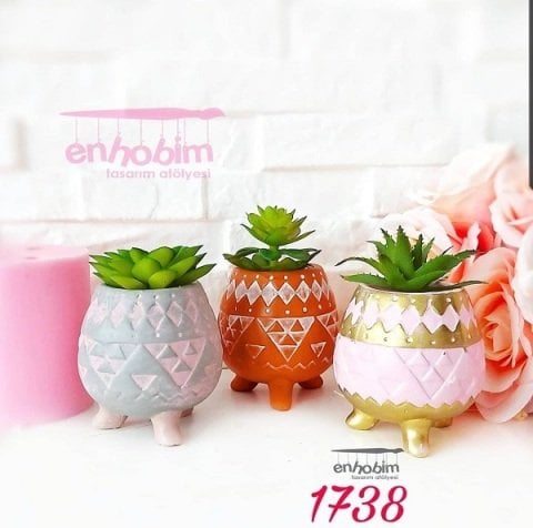 Ayak desenli saksı silikon kalıp