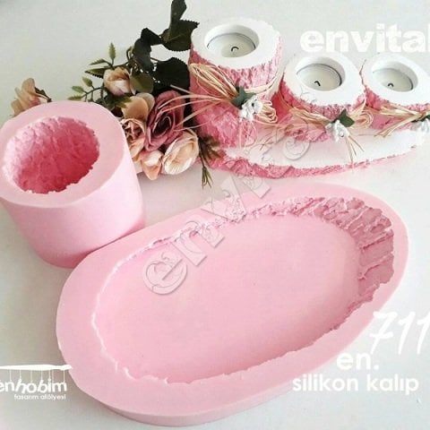 Kütük mumluk set silikon kalıp