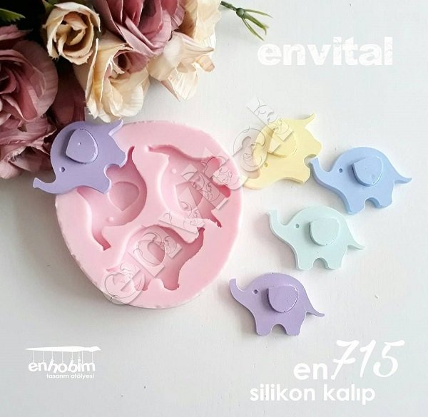 3lü yuvarlak fil silikon kalıp