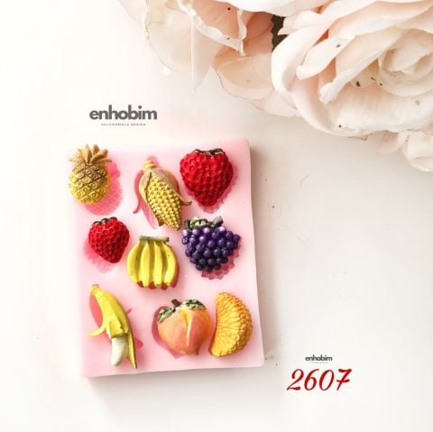 Kare Çoklu Meyveler Silikon Kalıbı