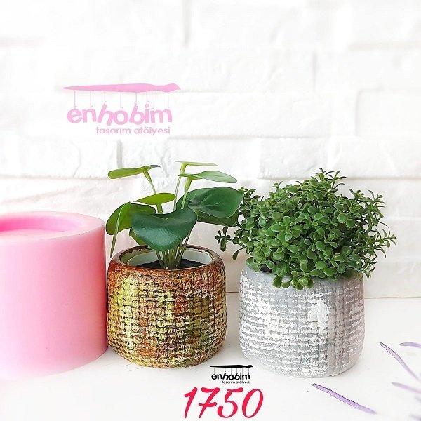 Küçük çuval desen saksı silikon kalıp