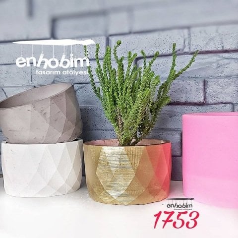Geometri saksı silikon kalıp