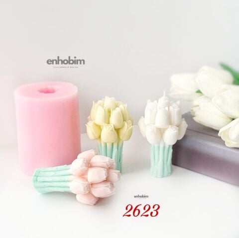 Lale Buketi Mum silikon kalıp