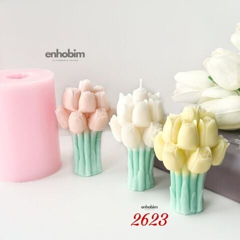 Lale Buketi Mum silikon kalıp