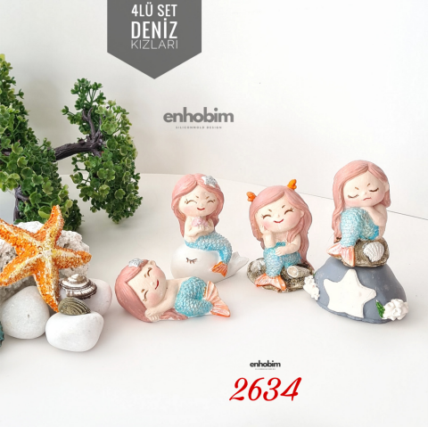 4lü Set deniz kızları Silikon kalıp
