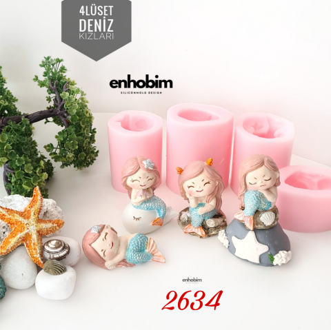 4lü Set deniz kızları Silikon kalıp