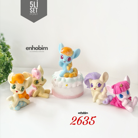 5li Set Pony küp üzeri set silikon kalıp