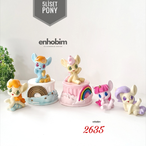 5li Set Pony küp üzeri set silikon kalıp