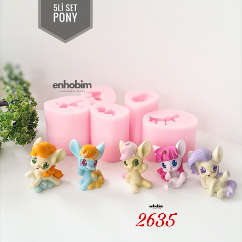 5li Set Pony küp üzeri set silikon kalıp