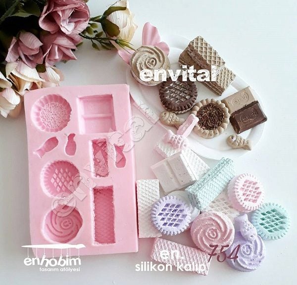 Biskui gofret obje silikon kalıp