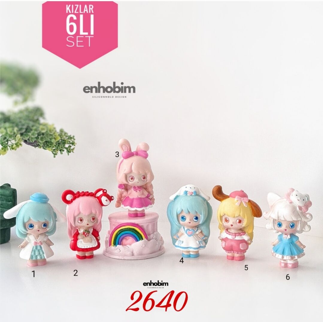 6lı Set Kızlar Silikon Kalıbı