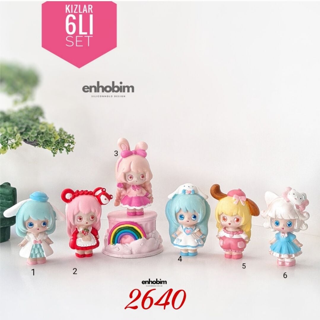 6lı Set Kızlar Silikon Kalıbı