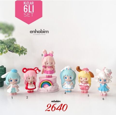 6lı Set Kızlar Silikon Kalıbı