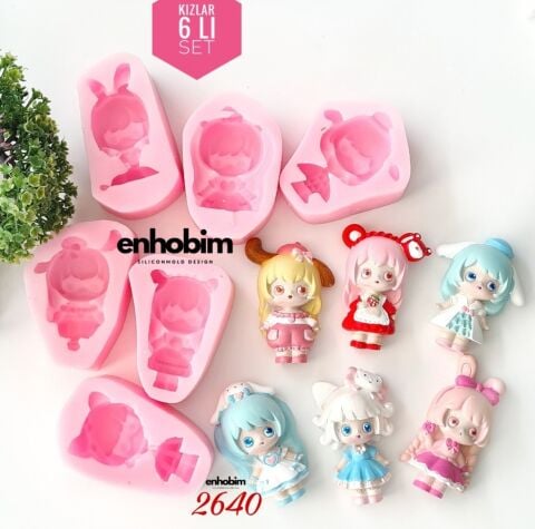 6lı Set Kızlar Silikon Kalıbı