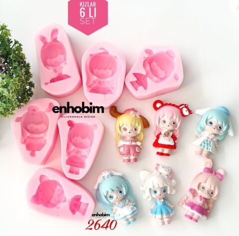 6lı Set Kızlar Silikon Kalıbı