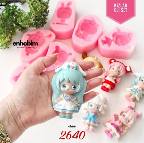 6lı Set Kızlar Silikon Kalıbı