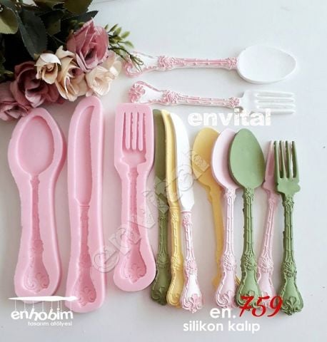 Küçük çatalbıçak  set silikon kalıp