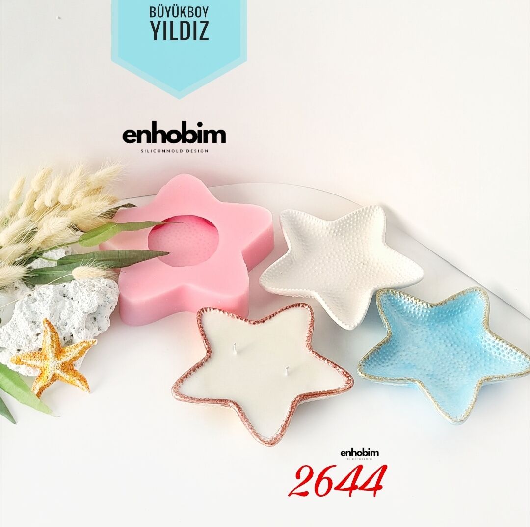 Büyükboy Yıldız tabak Mumluk silikonkalıp