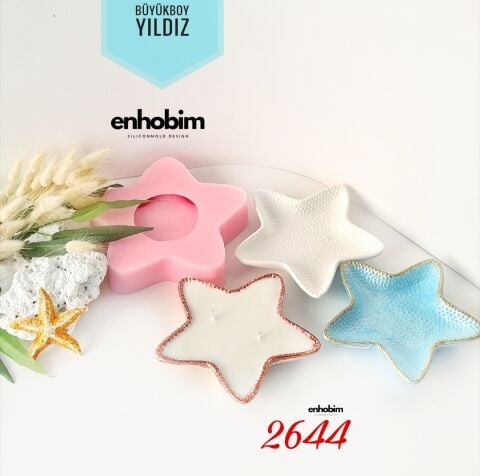 Büyükboy Yıldız tabak Mumluk silikonkalıp