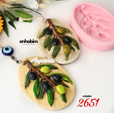 Zeytin li elips Duvar Süsü Silikon Kalıbı