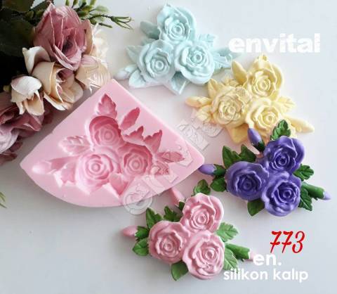 3 lü gül silikon kalıp