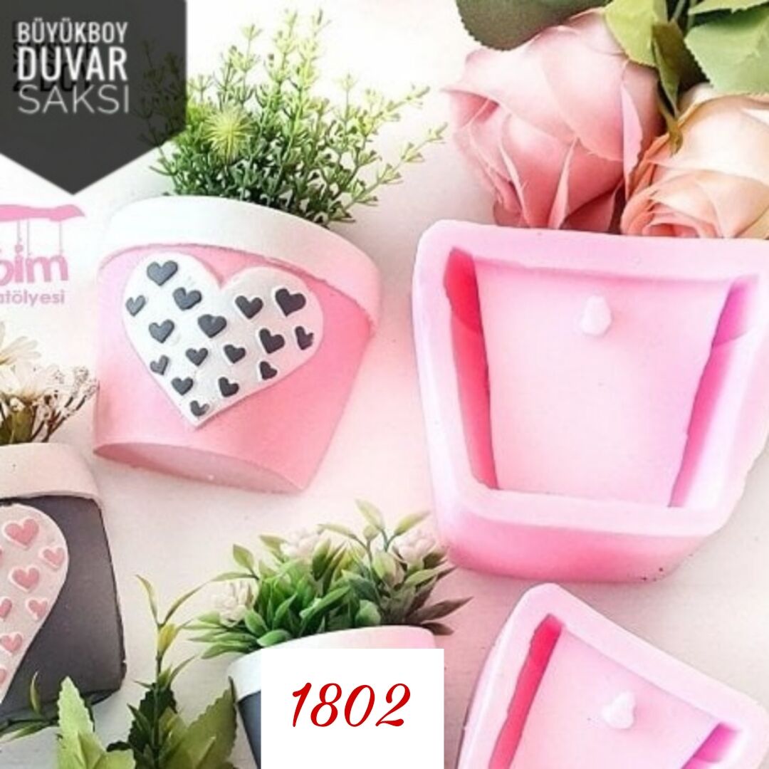 Kalpli büyük duvar saksı silikon kalıp