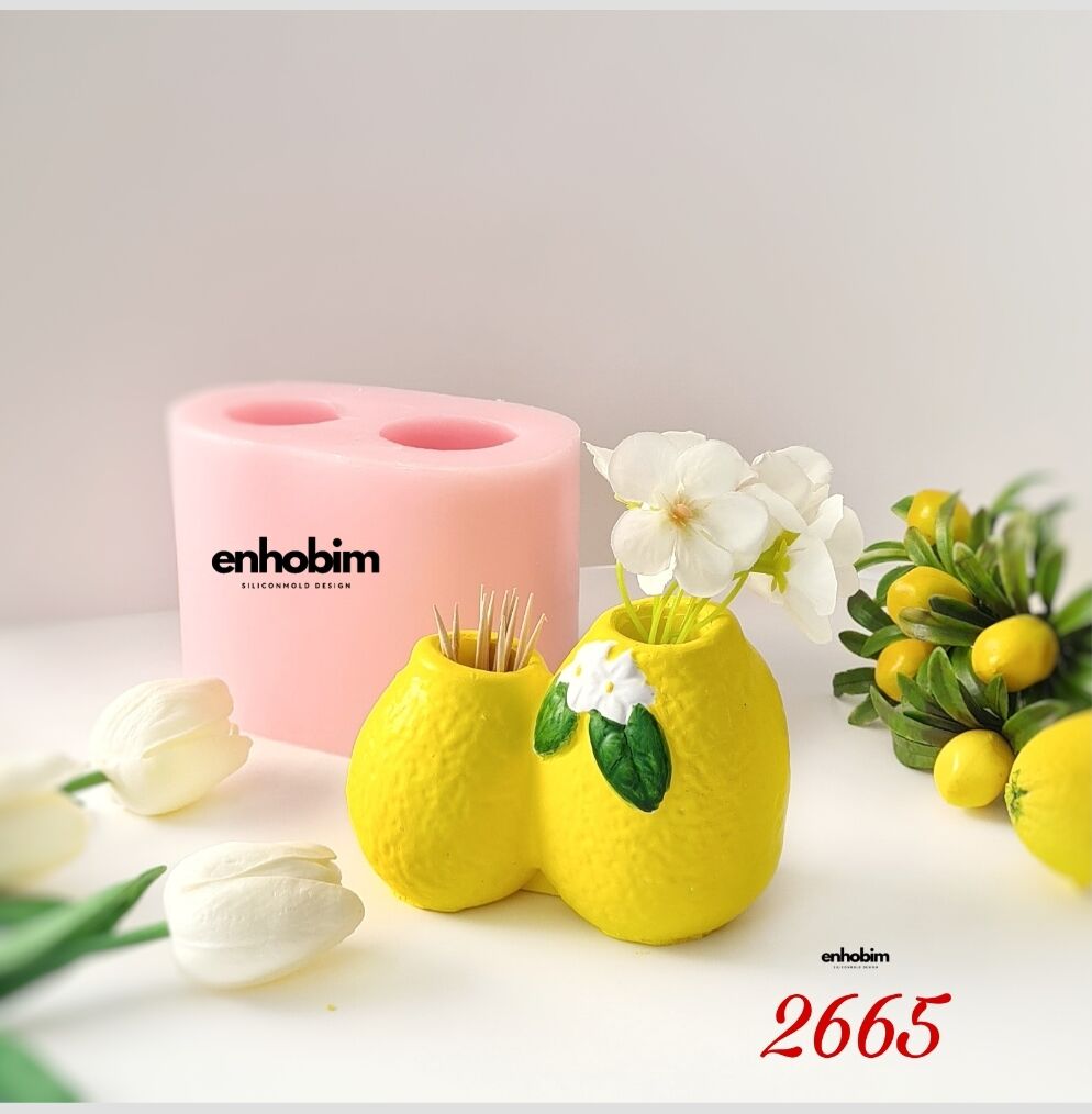 İkili limon vazo kürdanlık silikonkalıp