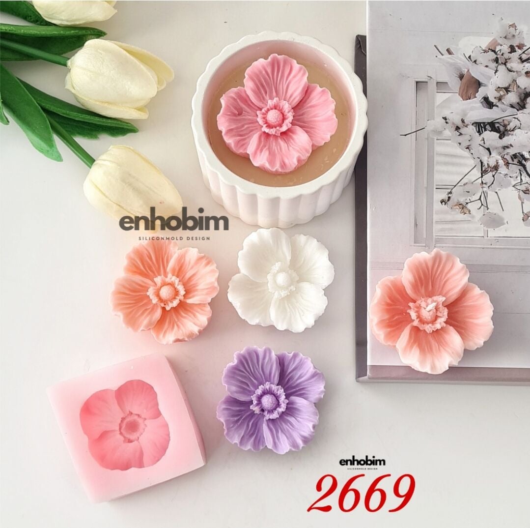 Çiçek Mum Silikon Kalıbı